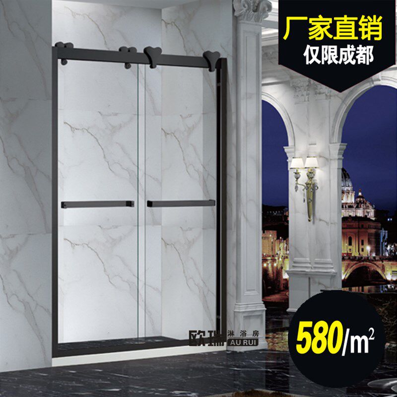 成都整体房门沐浴房钢化浴室黑色