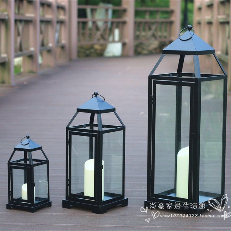 现代铁艺落地马灯风灯烛台 婚庆道具家居装饰