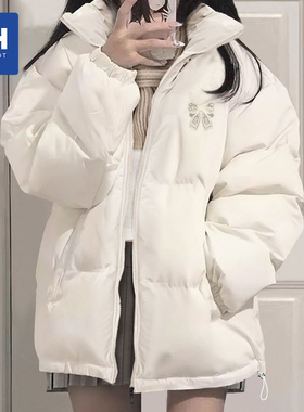 唐狮集团MH米白色棉服女2025新款秋冬夹棉外套女士大码保暖厚棉袄