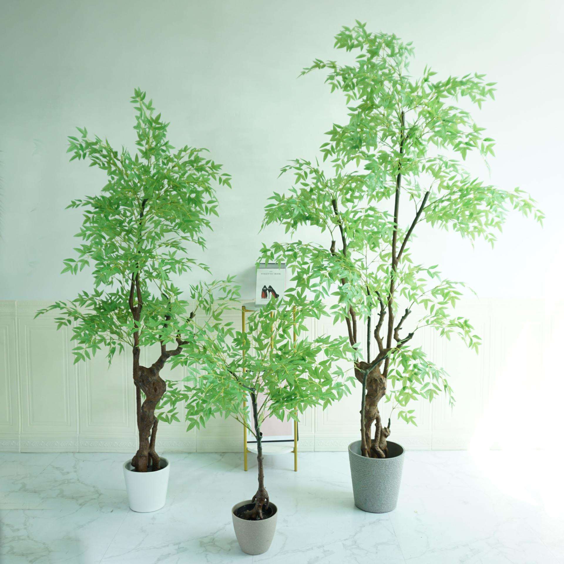 北欧仿真植物南天竹四季竹软装绿植造景橱窗室内落地大型盆栽盆景