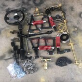 改装 单卡丁车自制四轮车前后方向转向米后轴胎