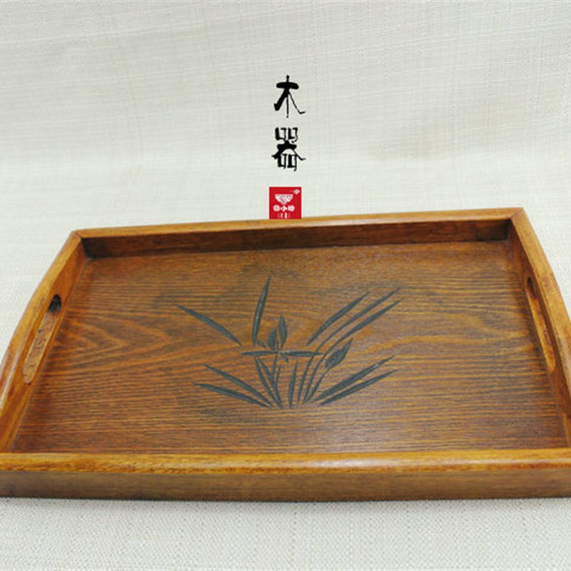 木盘茶盘具茶盘木盘咖啡复古大实木质制餐盘长方形酒店