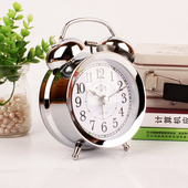 合飞闹钟创意床头欧式 复古打铃超大声音金属卧室静音台座钟表