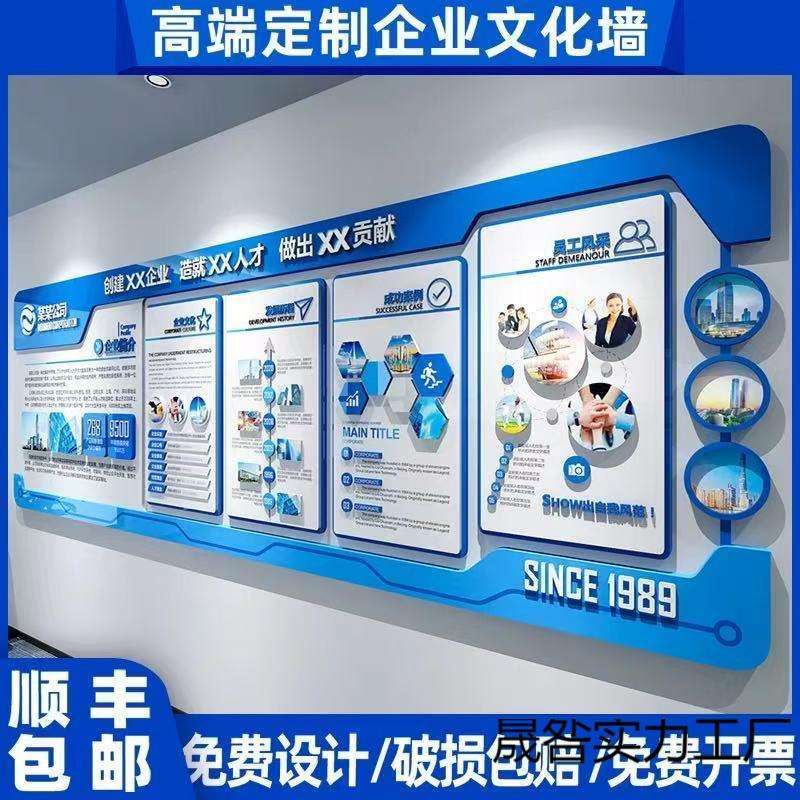 企业文化墙公司办公室团队风采展示照片墙立体墙贴设计制作墙贴装