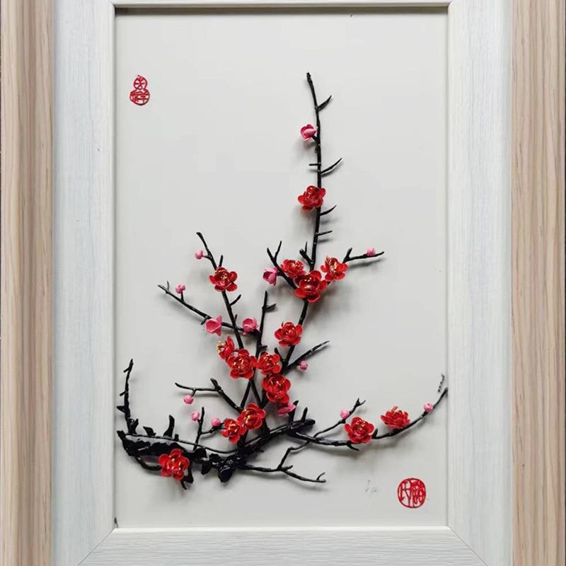芜湖铁画储氏铁画梅花竹子铁艺办公居家装饰挂件芜湖特产非遗传承