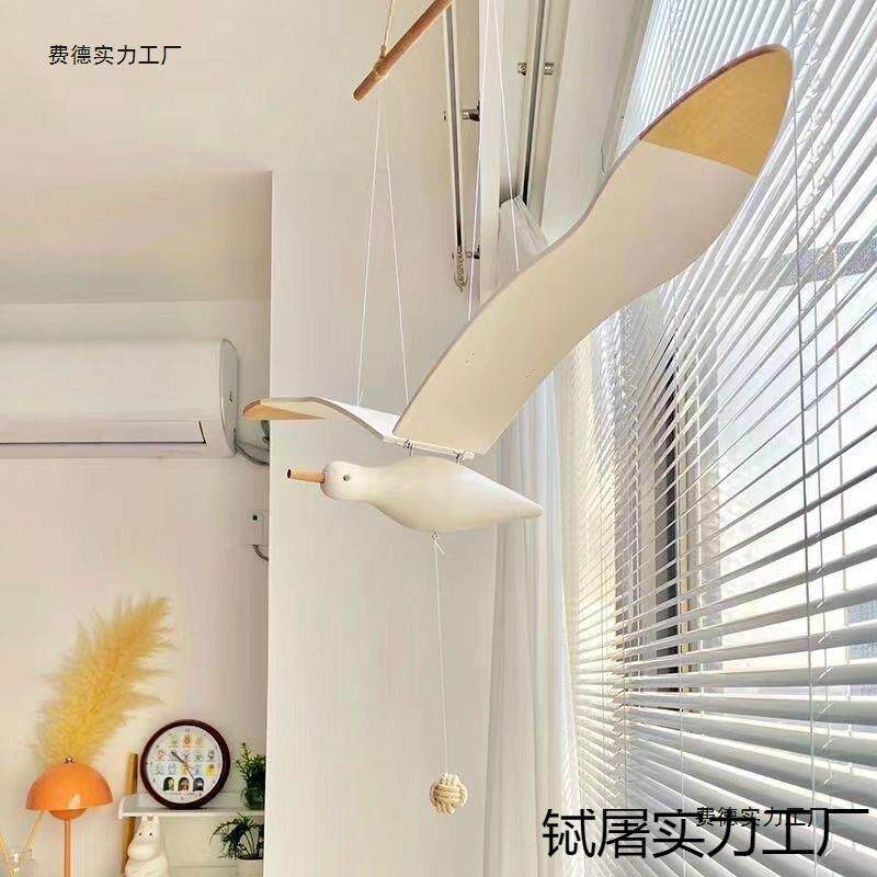 会飞的海鸥悬挂飞鸟客厅装饰儿童床头挂件玩具空中吊饰悬挂默认项
