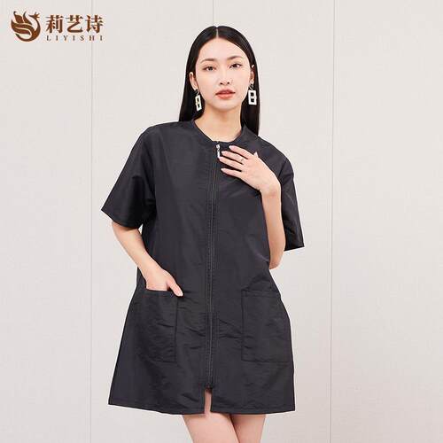 71TX简约发廊助理围裙美发理发师工服烫染发罩衣中小工作服防水技