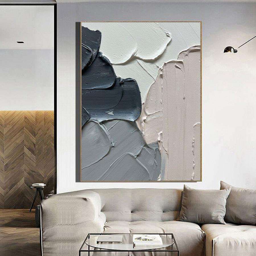 外贸诧寂风纯手绘油画大副抽象画廊玄关餐厅客厅装饰画肌理油画
