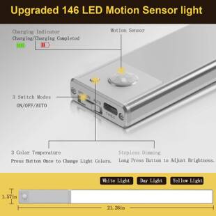 电商爆款电池包分体式人体感应橱柜灯家居USB充电led衣柜夜灯条带