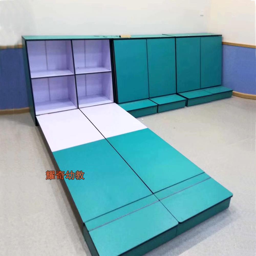 幼儿园隐藏式收纳床.墙壁双节床.墙壁柜床儿童床午休床.节省空间