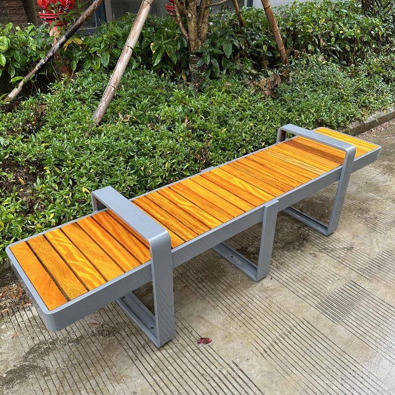 实木公园椅户外庭院休闲多人长排椅防腐木塑木复古美观公园坐凳