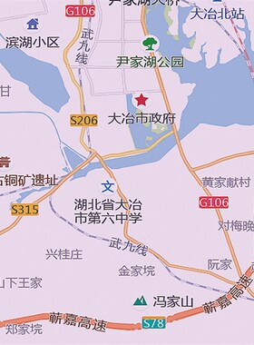 新款黄石市地图图办公室挂图防水墙壁超大装饰画定制