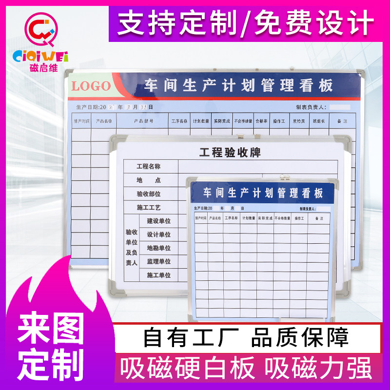 白板写字板磁性大白板办公挂式墙记事板车间看板小黑板