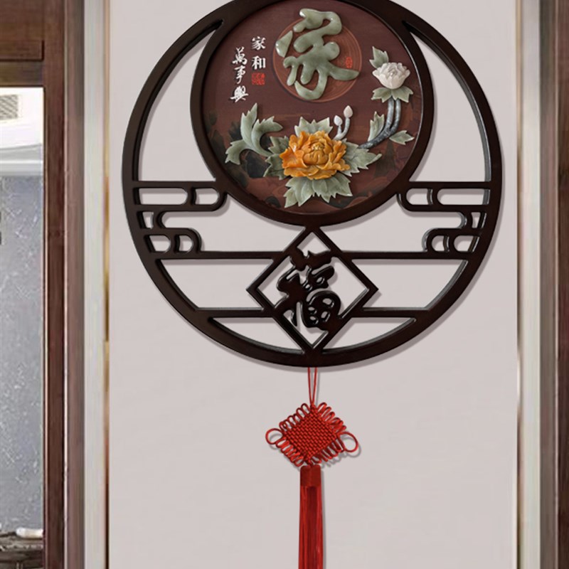 新入户玄饰画走廊过道挂画客厅沙发背景墙饰画玉雕画