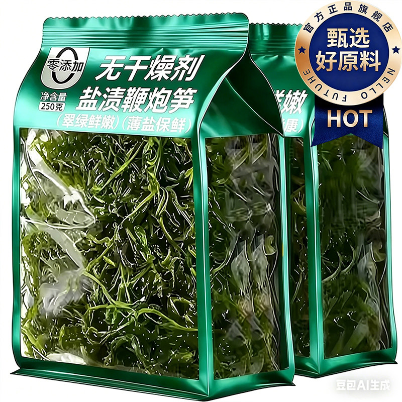 鞭炮笋火锅食材海藻菜羊栖凉拌菜长寿菜龙须盐渍马尾藻官方旗舰店