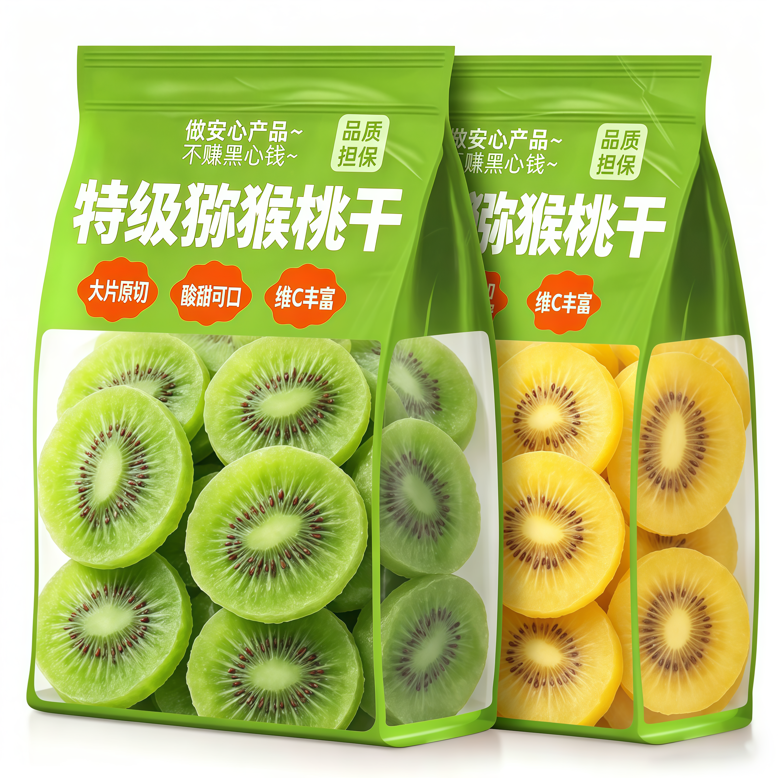 央妈推荐猕猴桃干原味大片奇异果干黄心果干混合装果脯蜜饯小零食