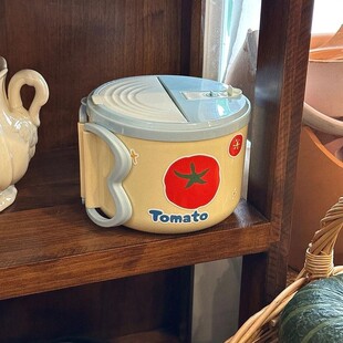 可爱番茄泡面碗带盖学生宿舍大容量沥水神器套装碗筷n