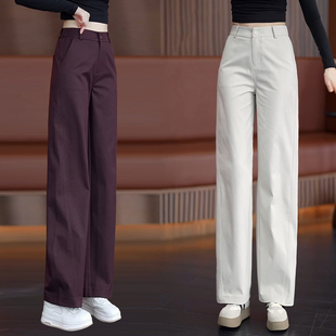 钛金棉高腰显瘦弯刀裤女2026春秋新款窄版直筒裤舒适百搭休闲裤