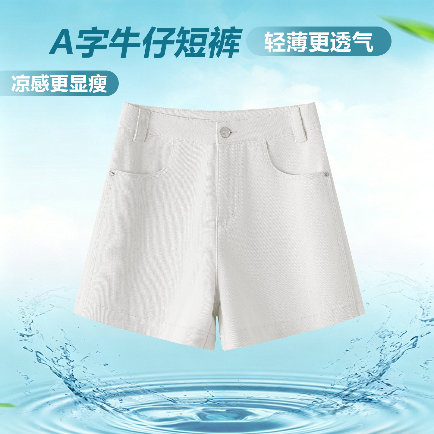 高腰显瘦三分裤女时尚百搭牛仔裤