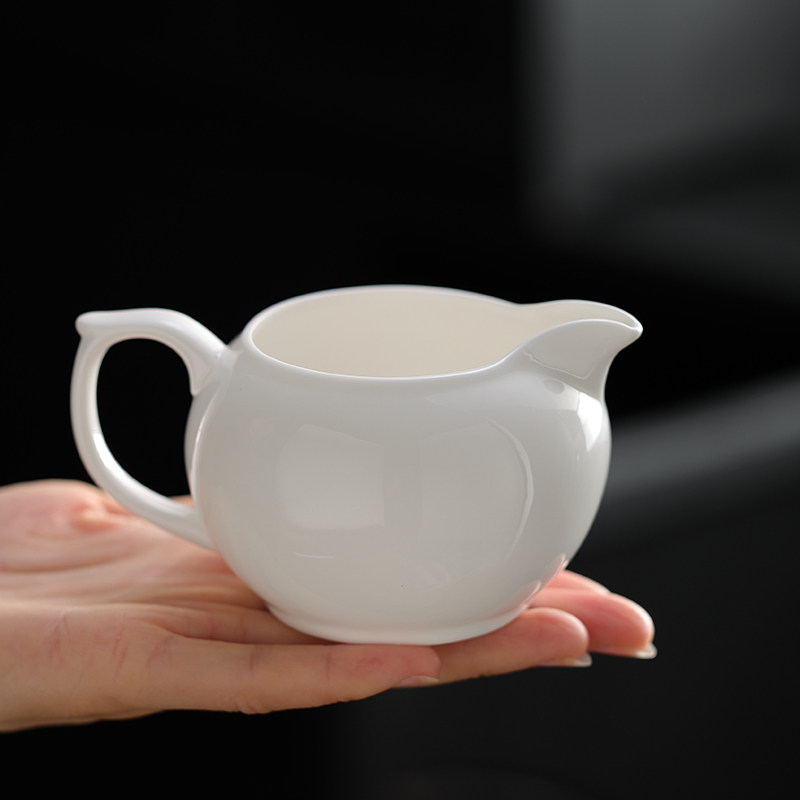 茗天 骨瓷公道杯 白瓷潮州功夫茶具 胎茶茶具分茶器