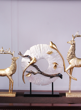 家居装扮工艺品招财创意福禄三件入户玄关艺术摆设