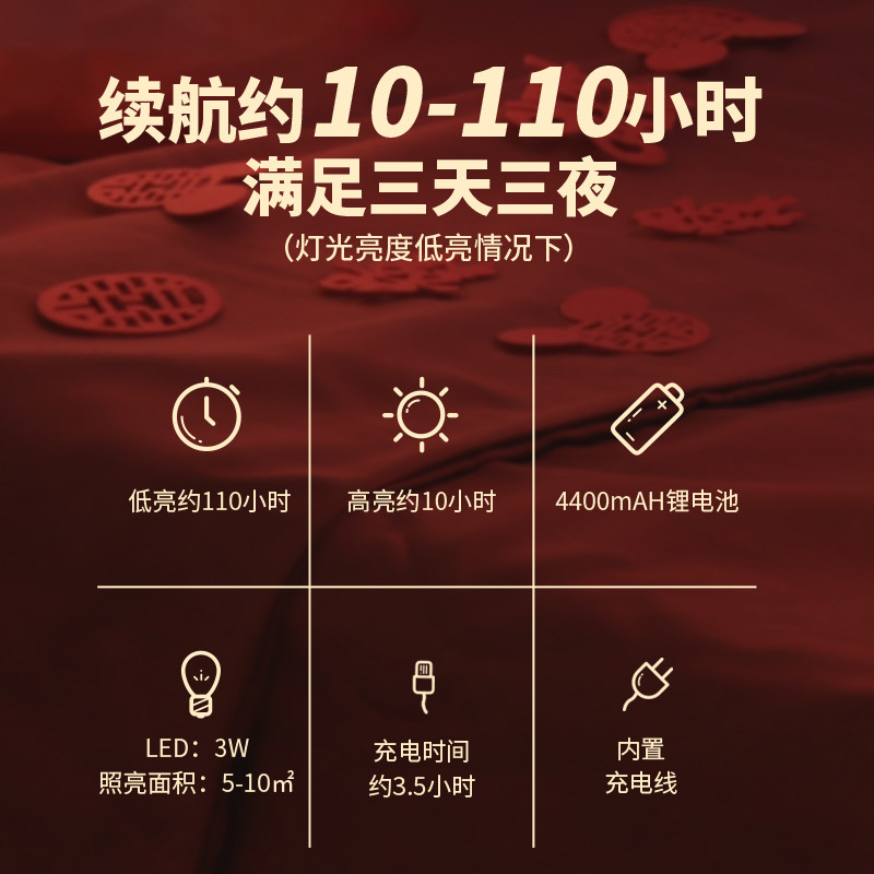 台灯床灯结婚喜庆灯婚房卧室新充电陪嫁灯温馨