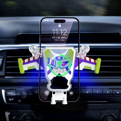 巴斯光年手机车载支架汽车出风口重力车内导航九号电动车无线充电