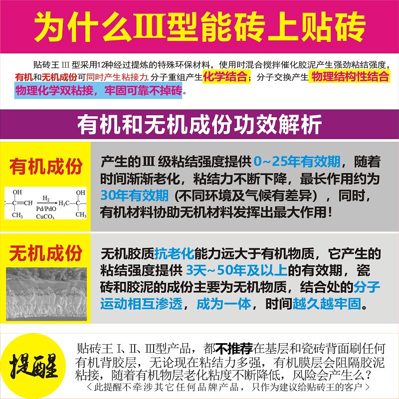 免砸瓷砖上粘磁瓷砖王背胶泥强力接结合剂翻新地墙修补非美缝