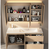 风浴室柜陶瓷一体盆偏左偏右盆洗手盆柜