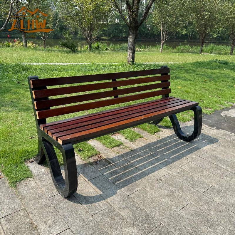 款公园椅椅户外长椅庭院150坐凳新防腐木背长小区广场休闲坐椅靠