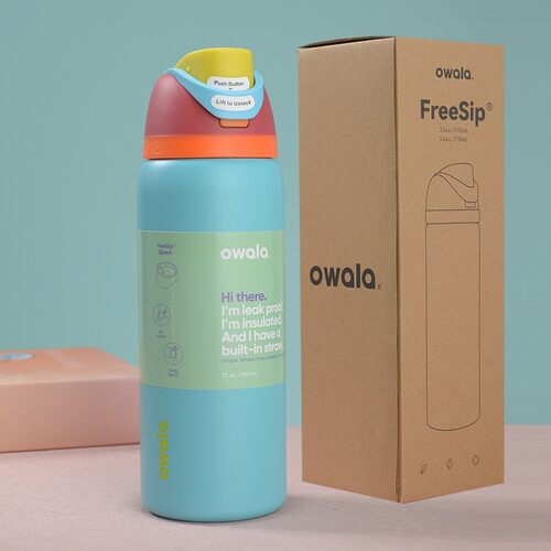 owaLa不锈钢保温杯吸管杯运动水壶防漏保温便携杯子32oz 945ml