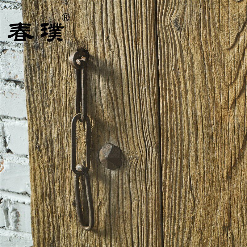 老榆木门板桌风化创意艺术怀旧复古茶桌大门扇粗木纹吧台