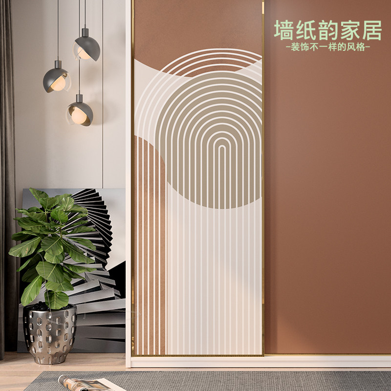 推拉门壁纸翻新改造换色卧室门纸防撞门墙纸自粘