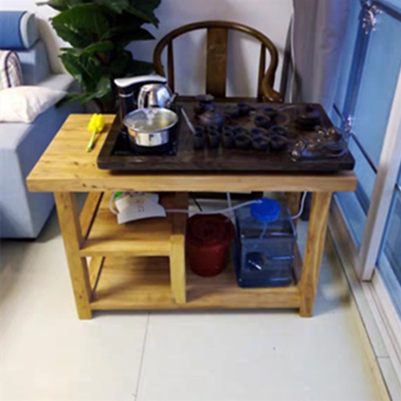 老榆木茶水柜边柜阳台柜鱼缸底座角边几茶桌茶台