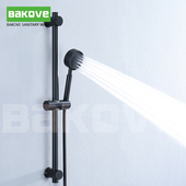 黑色升降杆洒支撑架调节浴室喷头固定座免打