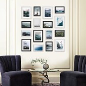 卧室玄关小墙面照片墙实木相框挂墙背景装 饰洗照片免打