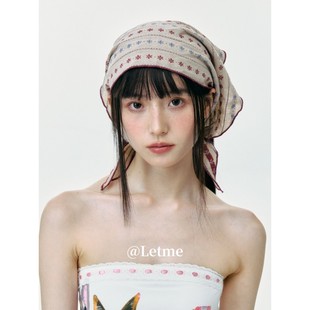 印花碎花三角巾头巾帽子女夏韩版日系覆古春秋小领巾护颈丝巾头饰