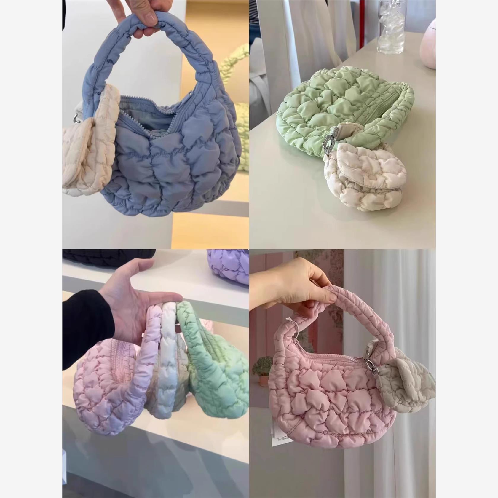 2025新Cosby夏季微型韩国限量糖果色迷你云包褶皱饺子手袋