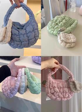 2025新Cosby夏季微型韩国限量糖果色迷你云包褶皱饺子手袋