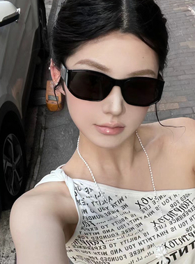 高级感欧美复古猫眼墨镜女Y2K网红个性曲面小框防紫外线太阳眼镜