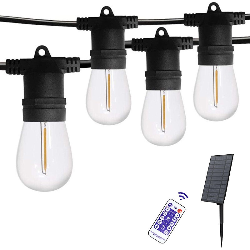 户外露营太阳能灯串室外S14跑马灯防水庭院景观灯装饰氛围灯