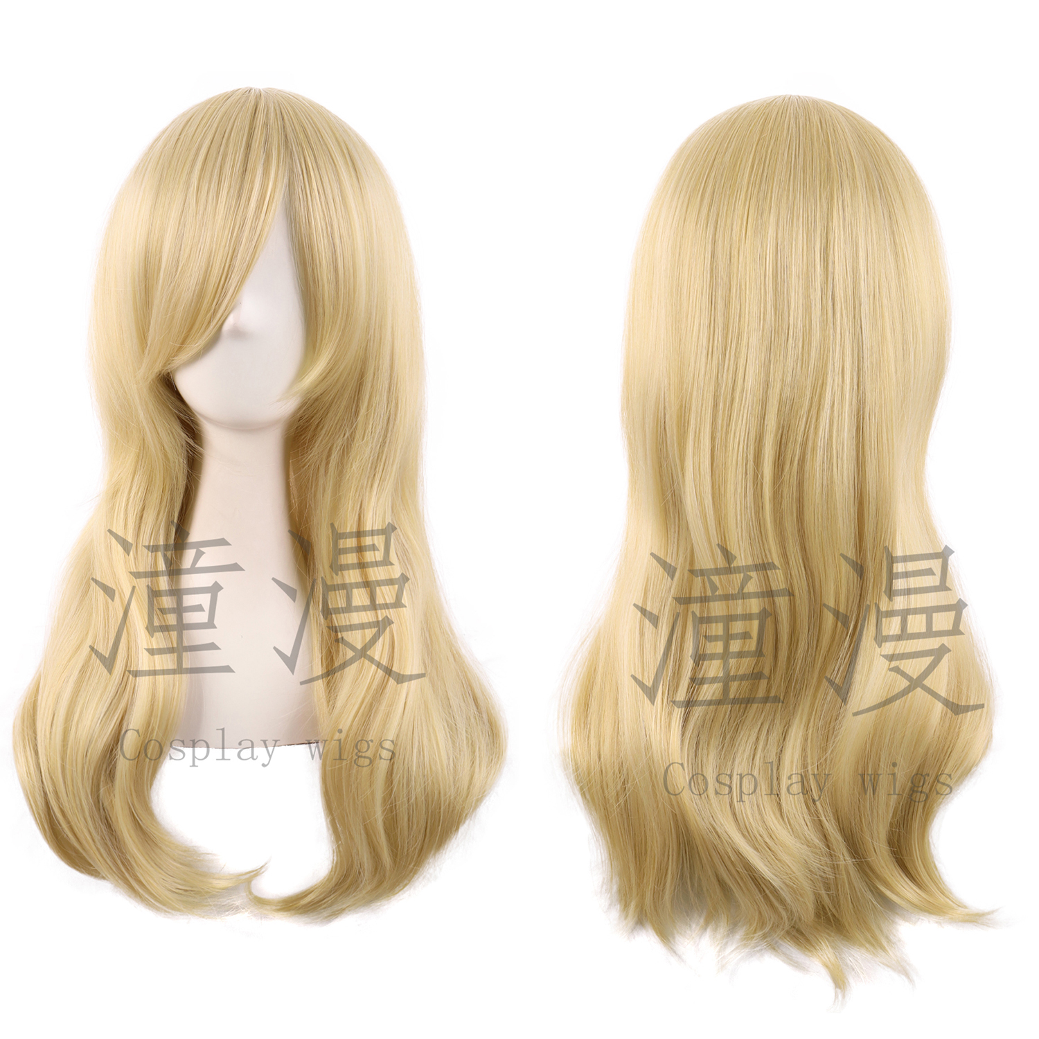 潼漫cos假发混金色微卷长发60cm