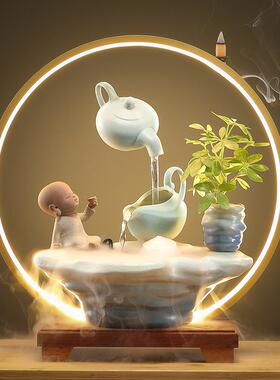 悬壶循环流水摆件招财中式客厅茶室家用办公室桌面开业乔迁送礼品