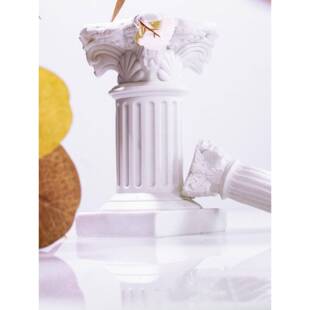 斯堪的纳维亚覆古罗马柱烛台基础柱照片道具背景家庭桌面装饰装饰