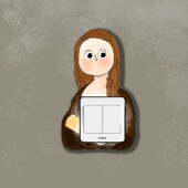 蒙娜丽莎梵蓝服木质装 饰 饰关墙保护卧室关装