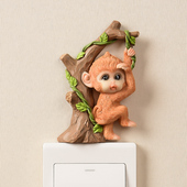 萌猴关墙保护立体客厅卧室树脂创意个性 饰 猴子装