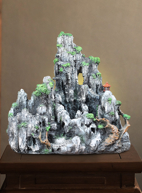 创意假山盆树脂造景绿植家居装饰客厅盆景摆放田园仿真