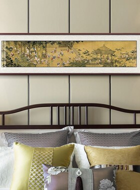 客厅百子图新卧室装饰画横幅画房间挂画背景墙壁画床头