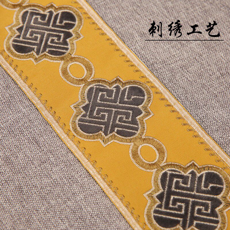 新红木椅垫棉麻刺绣红木沙发垫茶椅坐垫太师椅官帽椅垫子
