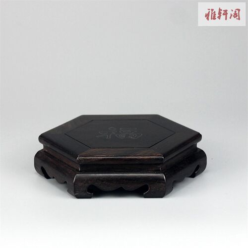 木紫光檀福禄寿六角底座精工木紫砂壶实木